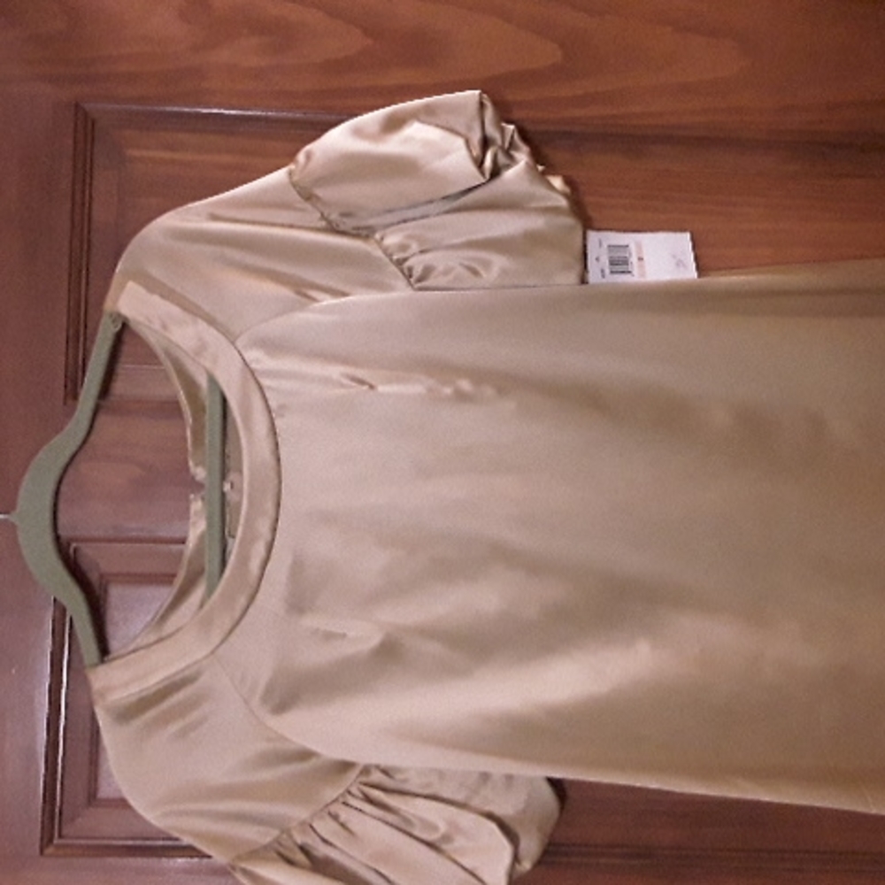 Gold metallic mini party dress NWT
